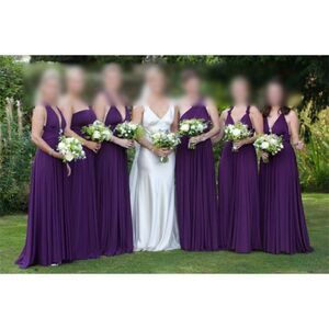 Twobirds deep purple multi size 0-12 convertible ball gown maxi bridesmaid dress